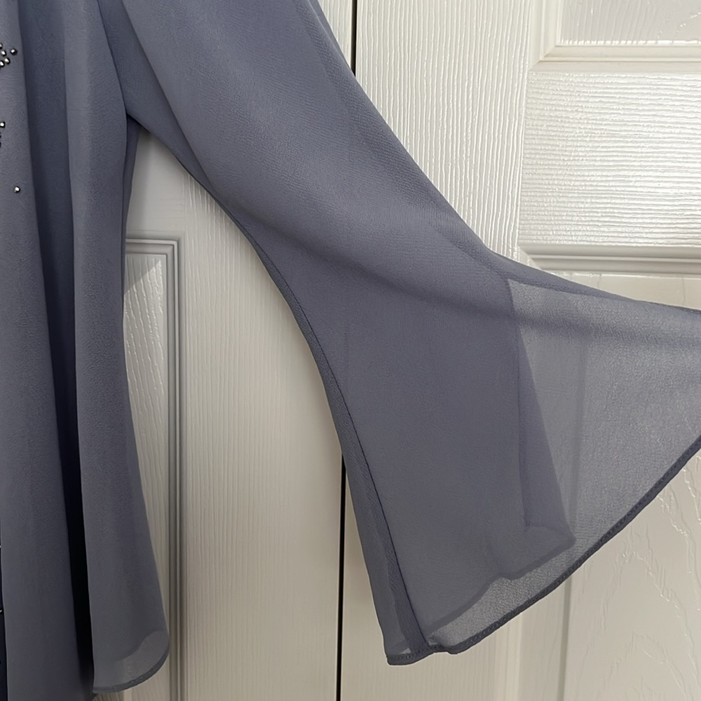 R&M RICHARD’S ELEGANT LONG DRESS WITH JACKET•COLOR IS PERIWINKLE/LAVENDER - Picture 11 of 16
